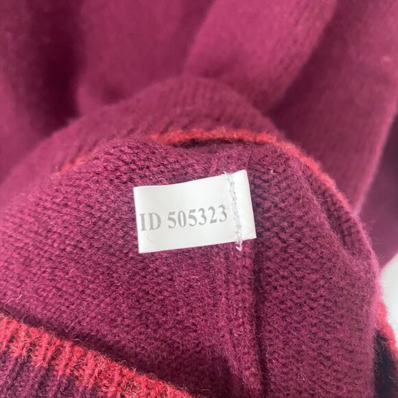 Venezia Jeans Lambswool Blend Sweater Burgundy Size 14/16 Warm Classic Knit - Picture 8 of 13
